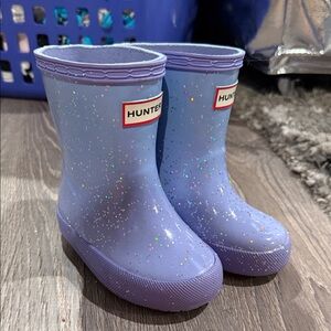 Hunter Kids Sparkle Blue Boots